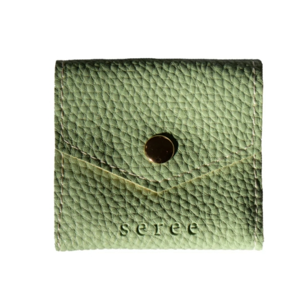 Nwt Seree Jewelry Travel Pouch In Green Vegan Leather